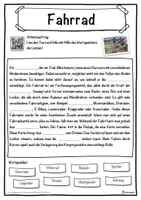 Vorschau - Unterrichtsreihen - Fahrrad Lückentext mit Wortspeicher Hörverstehen und Suchsel - Seite 1