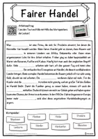 Vorschau - Unterrichtsreihen - Fairer Handel Lückentext mit Wortspeicher Hörverstehen und Suchsel - Seite 1