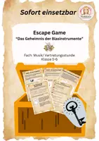 Vorschau - Arbeitsblätter - Escape Game “Das Geheimnis der Blasinstrumente” - Deckblatt