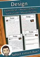Vorschau - Unterrichtsreihen - Design Lückentext mit Wortspeicher Hörverstehen und Suchsel - Deckblatt