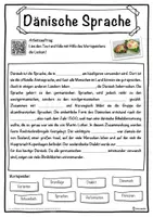 Vorschau - Unterrichtsreihen - Dänische Sprache Lückentext mit Wortspeicher Hörverstehen und Suchsel - Seite 1