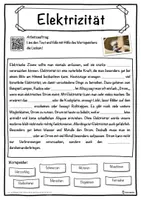Vorschau - Unterrichtsreihen - Elektrizität Lückentext mit Wortspeicher Hörverstehen und Suchsel - Seite 1