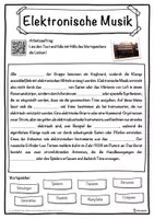 Vorschau - Unterrichtsreihen - Elektronische Musik Lückentext mit Wortspeicher Hörverstehen und Suchsel - Seite 1