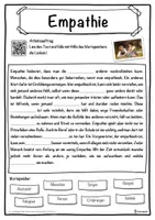 Vorschau - Unterrichtsreihen - Empathie Lückentext mit Wortspeicher Hörverstehen und Suchsel - Seite 1
