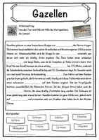 Vorschau - Unterrichtsreihen - Gazellen Lückentext mit Wortspeicher Hörverstehen und Suchsel - Seite 1