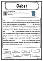 Vorschau - Unterrichtsreihen - Gebet Lückentext mit Wortspeicher Hörverstehen und Suchsel - Seite 1