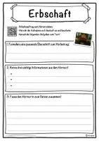 Vorschau - Unterrichtsreihen - Erbschaft Lückentext mit Wortspeicher Hörverstehen und Suchsel - Seite 3