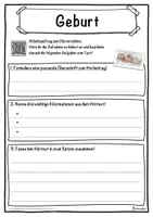 Vorschau - Unterrichtsreihen - Geburt Lückentext mit Wortspeicher Hörverstehen und Suchsel - Seite 3