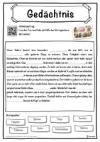 Vorschau - Unterrichtsreihen - Gedächtnis Lückentext mit Wortspeicher Hörverstehen und Suchsel - Seite 1