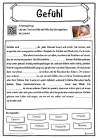 Vorschau - Unterrichtsreihen - Gefühl Lückentext mit Wortspeicher Hörverstehen und Suchsel - Seite 1