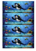Vorschau - Mal- und Bastelvorlagen - Sommerferien - Wassereis Feriengruß - Pinguin Klasse - Seite 1