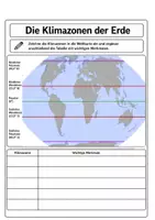 Vorschau - Arbeitsblätter - 🌍 Klimazonen der Erde – Freebie | Weltkarte einzeichnen | Erdkunde Klasse 5/6 - Seite 1