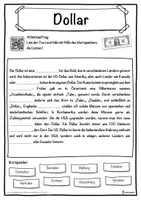 Vorschau - Unterrichtsreihen - Dollar Lückentext mit Wortspeicher Hörverstehen und Suchsel - Seite 1