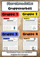 Vorschau - Arbeitsblätter - Moralmodelle Gruppenarbeit: Utilitarismus, Pflichtethik & Tugendethik - Deckblatt