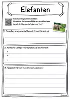 Vorschau - Unterrichtsreihen - Elefanten Lückentext mit Wortspeicher Hörverstehen und Suchsel - Seite 3