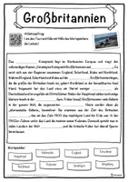 Vorschau - Unterrichtsreihen - Großbritannien Lückentext mit Wortspeicher Hörverstehen und Suchsel - Seite 1