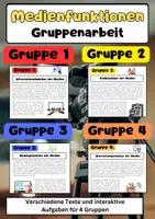 Vorschau - Arbeitsblätter - Medienfunktionen Gruppenarbeit: Informationsfunktion, Kritikfunktion & Bildungsfunktio - Deckblatt