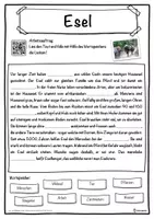 Vorschau - Unterrichtsreihen - Esel Lückentext mit Wortspeicher Hörverstehen und Suchsel - Seite 1