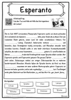 Vorschau - Unterrichtsreihen - Esperanto Lückentext mit Wortspeicher Hörverstehen und Suchsel - Seite 1