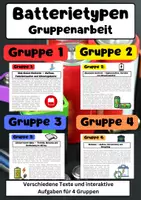 Vorschau - Arbeitsblätter - Batterietypen Gruppenarbeit: Zink-Kohle, Alkalische & Batterie - Deckblatt