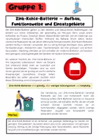 Vorschau - Arbeitsblätter - Batterietypen Gruppenarbeit: Zink-Kohle, Alkalische & Batterie - Seite 1