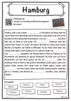 Vorschau - Unterrichtsreihen - Hamburg Lückentext mit Wortspeicher Hörverstehen und Suchsel - Seite 1