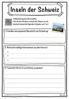 Vorschau - Unterrichtsreihen - Inseln der Schweiz Lückentext mit Wortspeicher Hörverstehen und Suchsel - Seite 3