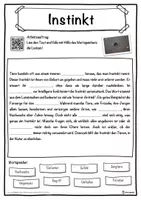 Vorschau - Unterrichtsreihen - Instinkt Lückentext mit Wortspeicher Hörverstehen und Suchsel - Seite 1