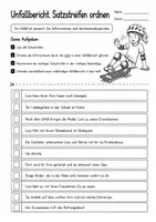 Vorschau - Arbeitsblätter - Unfallbericht. Satzstreifen ordnen - Seite 3