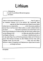 Vorschau - Unterrichtsreihen - Lithium Lückentext mit Wortspeicher Hörverstehen und Suchsel - Seite 1