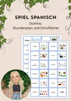 Vorschau - Arbeitsblätter - Spiel Spanisch: Domino Asignaturas (Schulfächer und Stundenplan) - Deckblatt