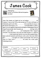 Vorschau - Unterrichtsreihen - James Cook Lückentext mit Wortspeicher Hörverstehen und Suchsel - Seite 1