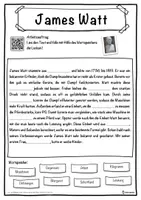 Vorschau - Unterrichtsreihen - James Watt Lückentext mit Wortspeicher Hörverstehen und Suchsel - Seite 1