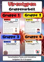 Vorschau - Stationenlernen - Virentypen Gruppenarbeit: DNA-Viren, RNA-Viren & Retroviren - Deckblatt