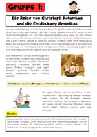 Vorschau - Arbeitsblätter - Entdeckungsfahrten Gruppenarbeit: Kolumbus, Vasco da Gama & Magellan - Seite 1