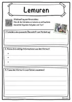 Vorschau - Unterrichtsreihen - Lemuren Lückentext mit Wortspeicher Hörverstehen und Suchsel - Seite 3