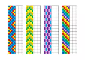 Vorschau - Arbeitsblätter - Pixel-Art: Lesezeichen basteln (Symmetrie / Spiegelachse) - Seite 1