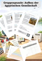 Vorschau - Arbeitsblätter - Gesellschaftspyramide im alten Ägypten - Gruppenpuzzle & Schaubilder - Deckblatt