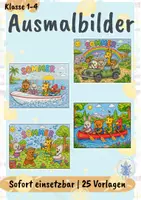 Vorschau - Mal- und Bastelvorlagen - KOSTENLOS: Sommerspaß mit Max & Freunden – 25 differenzierte Ausmalbilder für die Grundschule | Klasse 1–4 - Seite 1