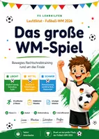 Vorschau - Spiele - Laufdiktat Fußball-WM 2026 „Das große WM-Spiel" | Deutsch Klasse 2–4 | 3-fach differenziert + Lösungen - Deckblatt