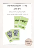 Vorschau - Bildkarten - Bild- / Wortkarten zum Themenbereich Zootiere / Safari - Deckblatt