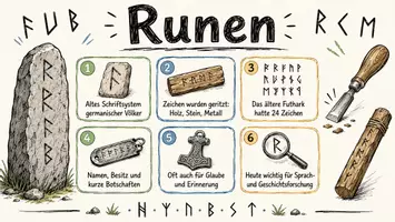 Vorschau - Arbeitsblätter - Arbeitsblätter zum Thema "Runen" + Lösung & MP3 + Infografik - Seite 1