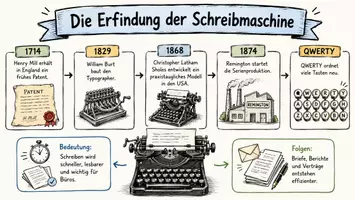 Vorschau - Arbeitsblätter - Arbeitsblätter zum Thema "Schreibmaschine" + Lösung & MP3 + Infografik - Seite 1