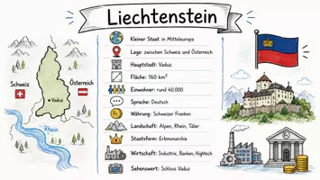 Vorschau - Arbeitsblätter - Arbeitsblatt "Liechtenstein" + Onlineübung & MP3 + Infografik - Seite 1