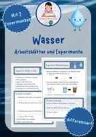 Vorschau - Arbeitsblätter - Wasser - Arbeitsblätter und Experimente - Deckblatt