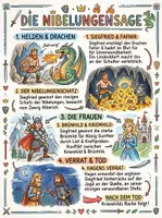 Vorschau - Arbeitsblätter - Lernposter + Arbeitsblatt "Nibelungensage" + Onlineübung & MP3 + Mindmap + Infografik - Deckblatt