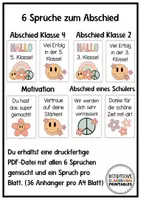 Vorschau - Mal- und Bastelvorlagen - Schlüsselanhänger Abschied | Erinnerung Grundschulzeit | Boho Retro - Seite 1