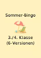 Vorschau - Arbeitsblätter - Sommer-Bingo (6 Bingovarianten) für die 3./4.Klasse - Deckblatt
