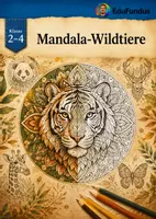 Vorschau - Mal- und Bastelvorlagen - 4 Mandala Tiere – Gratis Ausmalbilder (Vorschau Premium Bundle) | Konzentration & Entspannung Grundschule - Deckblatt