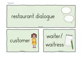 Vorschau - Mal- und Bastelvorlagen - At the restaurant - zweifach differenziertes Materialpaket - Seite 1